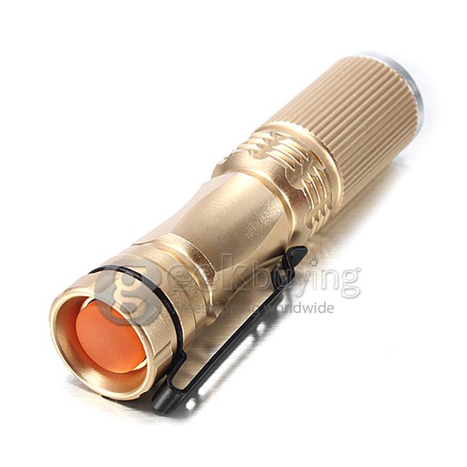CREE XPE-Q5 600 Lumens 7W Zoomable LED Shock Resistant Camp Flashlight - Golden (1 x 14500 / 1 x AA)