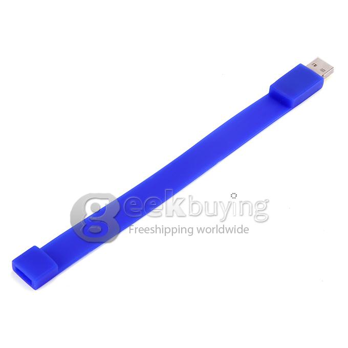 16GB Silicone Bracelet U Disk - Blue