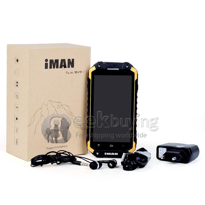 IMAN i6 4.7 Inch Smartphone IP68 Waterproof Walkie Talkie Android 4.4 MTK6592 Octa Core 2GB 32GB NFC - Yellow