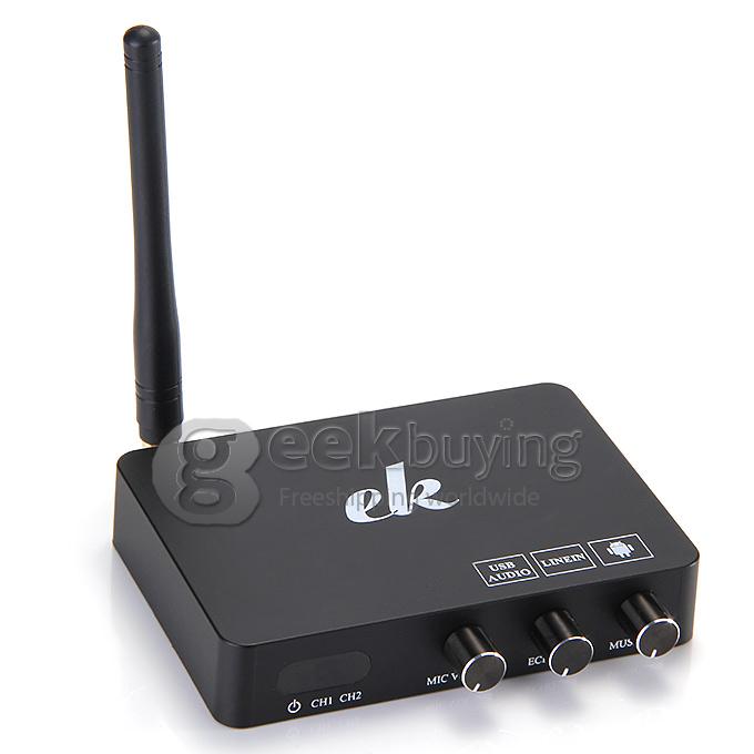 EK K2 USB Wireless Audio FM VHF Multimedia Kara OK Player With Mic 230MHz-270MHz 16DBm For Smartphone IPAD Smart TV TV Box MID