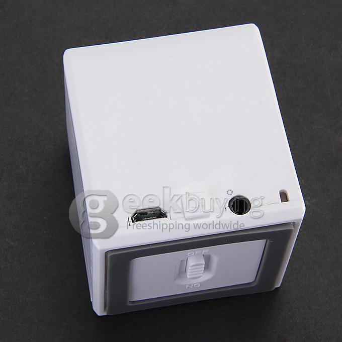 Mini Wireless BT3.0+EDR Protable Square Audio Box Bluetooth Subwoofer Magic Cube Speaker - White
