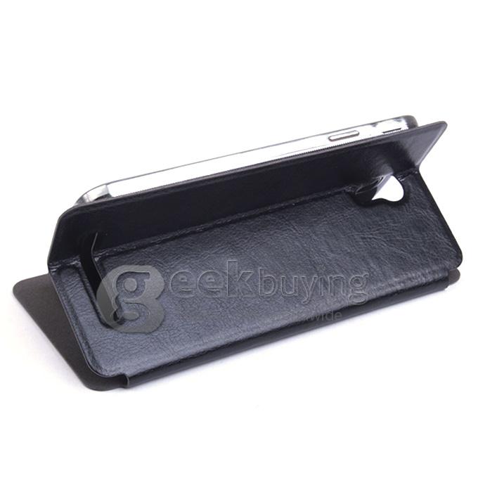 Brand New Protective PU Leather Hard Case Cover Shell for JIAYU S3 - Black