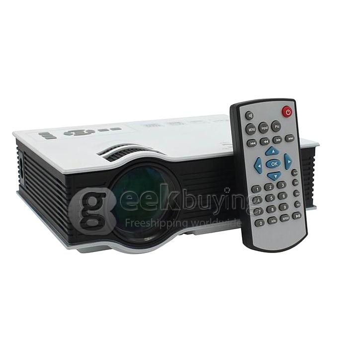 UC40 55WHD 1080P Mini Home 1080P LED Projector 50Lm W/HDMI AV SD USB Remote Control - White