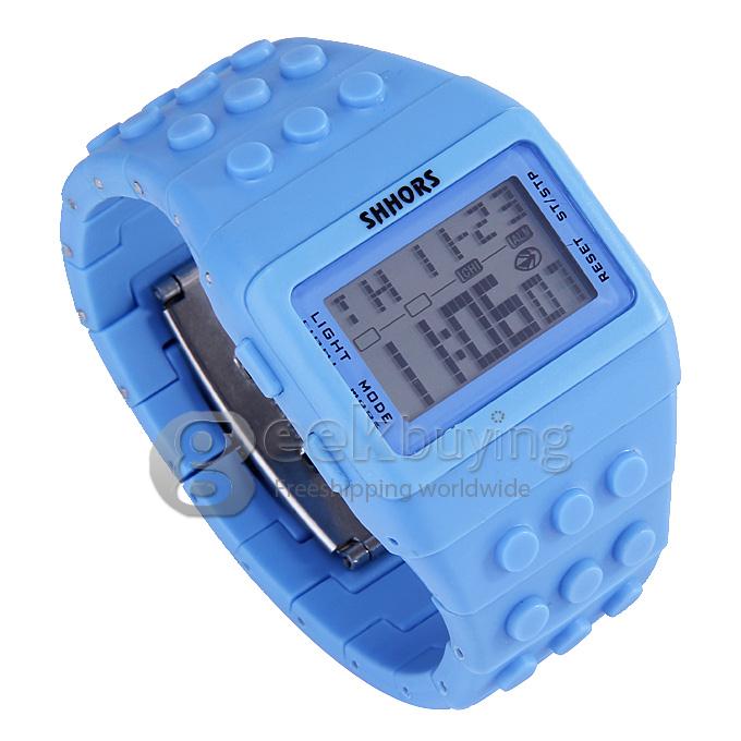 Rainbow Children Wrist Watch with Digital LED Display - Blue
