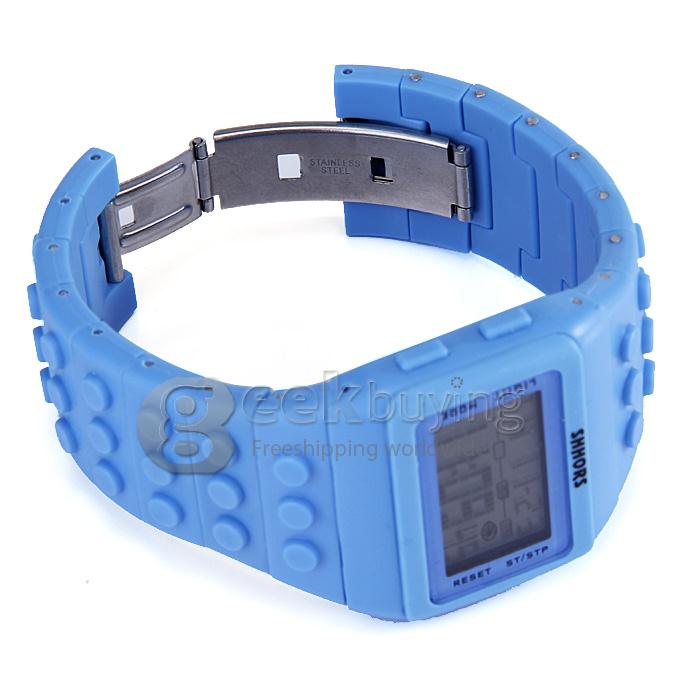 Rainbow Children Wrist Watch with Digital LED Display - Blue