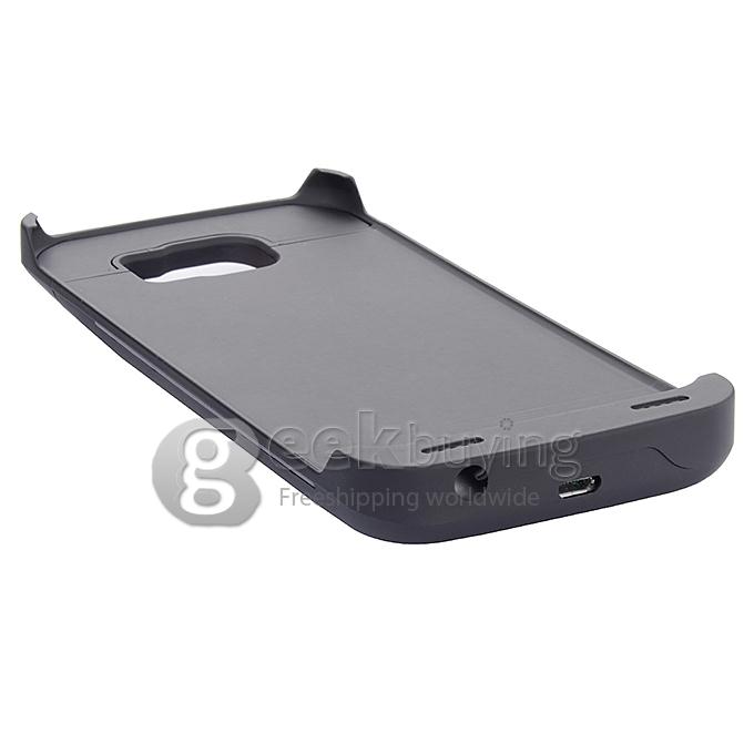 4200mah External Back Power Bank Rechargeable Battery Cover Case For Samsung S6 - Black