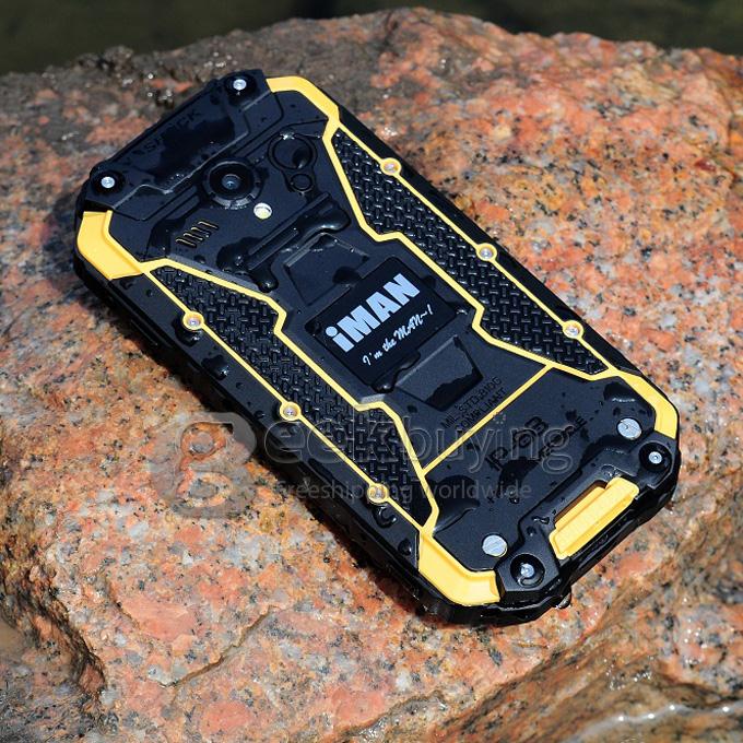 IMAN i6 4.7 Inch Smartphone IP68 Waterproof Walkie Talkie Android 4.4 MTK6592 Octa Core 2GB 32GB NFC - Yellow