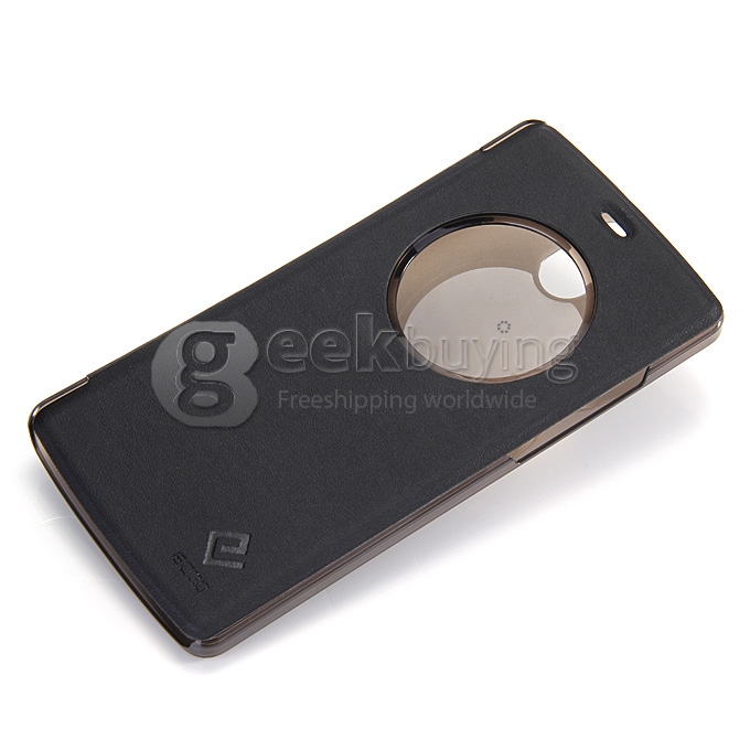 Protective PU Leather Hard Flip Cover Shell for ECOO E04/ E04 PLUS/ Bluboo X6 - Black