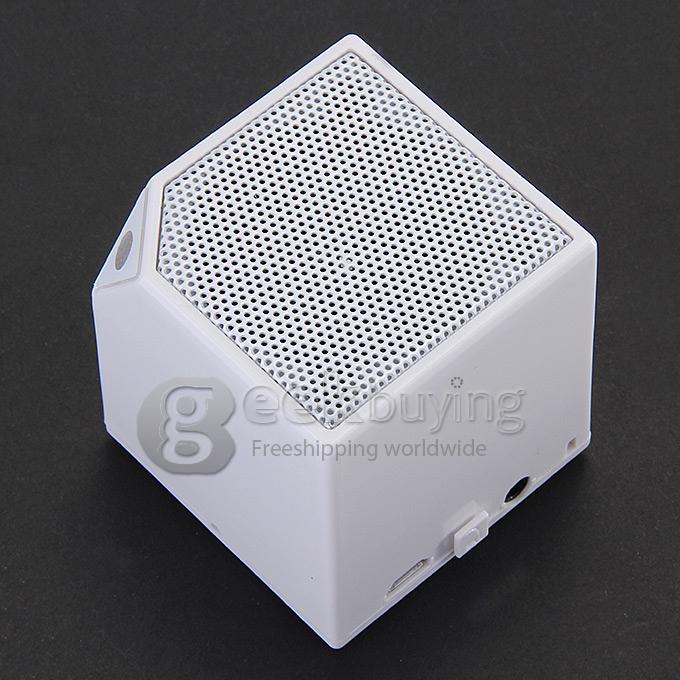 Mini Wireless BT3.0+EDR Protable Square Audio Box Bluetooth Subwoofer Magic Cube Speaker - White