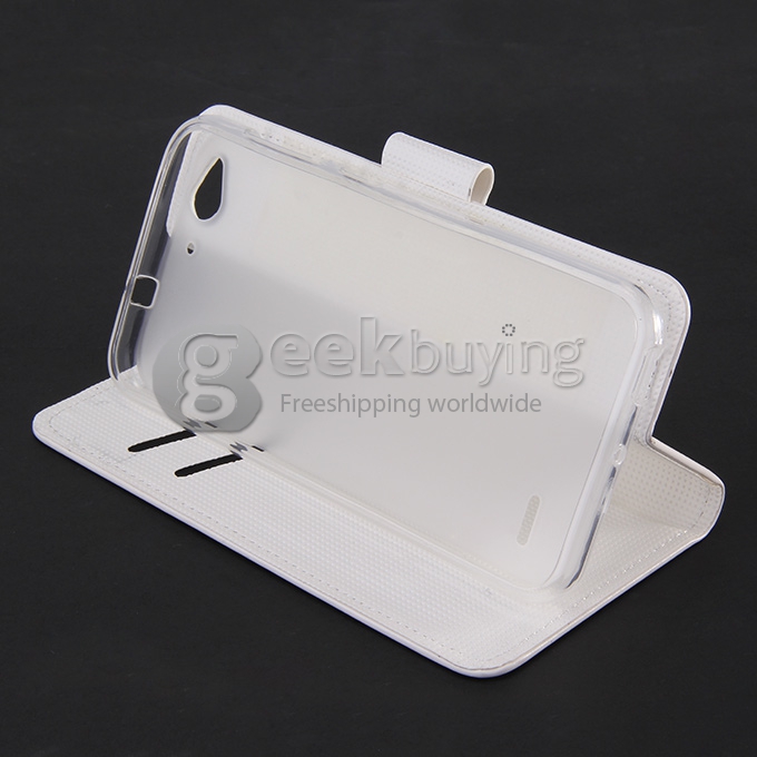 Protective PU Leather Case Hard Case Cover with for ZTE Blade S6 Q7 5.5inch - White
