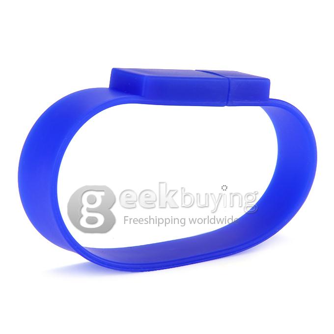 16GB Silicone Bracelet U Disk - Blue