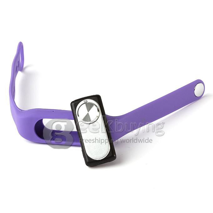 WR-06 Wearable Wristband Bracelet 4GB 70H Digital Voice Recorder Wrist Band WAV Recording Format - Purple