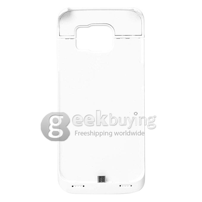 4200mah External Back Power Bank Rechargeable Battery Cover Case For Samsung S6 Edge - White