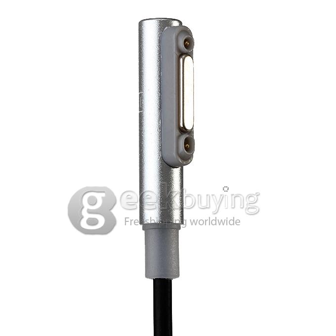 Magnetic Aluminum Metal LED USB Charger Cable For Sony Xperia Z1 Z2 Z3 Compact - Silver