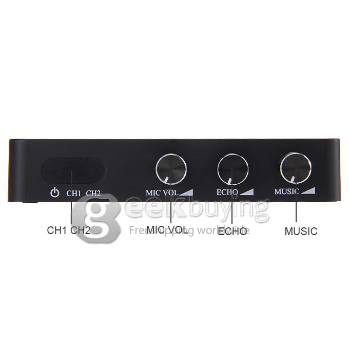 EK K2 USB Wireless Audio FM VHF Multimedia Kara OK Player With Mic 230MHz-270MHz 16DBm For Smartphone IPAD Smart TV TV Box MID