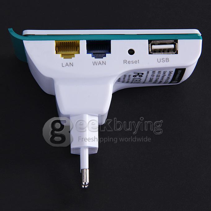 Portable MiNi Wireless-N WiFi Repeater Router Support AP Repeater Client Bridge IEEE Networking EU Plug - White