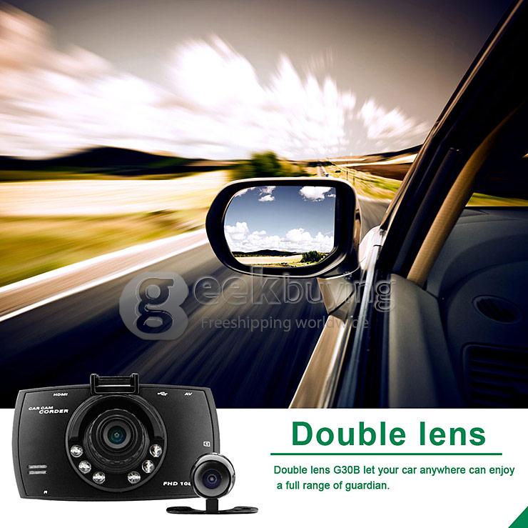 Blackview G30B 2.7 inch 1080P FHD Car DVR Dashcam Video Recorder 140 Degree Wide Angle Lens with Rear View Camera - Black