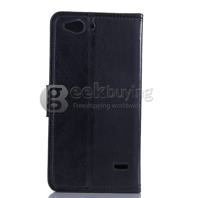 [HK Stock]Protective PU Leather Case Hard Case Cover with for ZTE Blade S6 Q7 5.5inch - Black