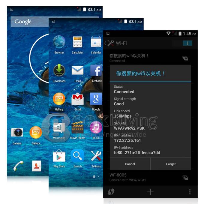 VKWORLD VK700 5.5inch IPS HD MTK6582 Quad Core 1.3GHz Android 4.4 Smartphone 1GB RAM 8GB ROM 3G GPS Miracast - Black