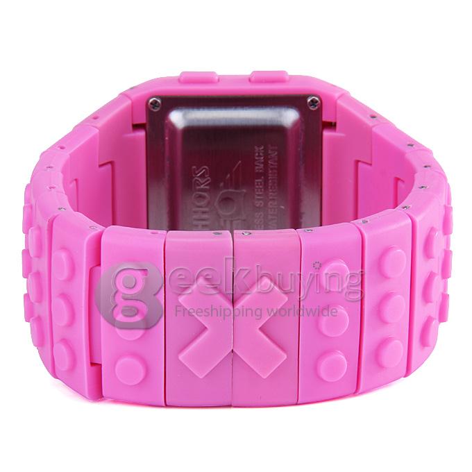 Rainbow Children Wrist Watch with Digital LED Display - Pink