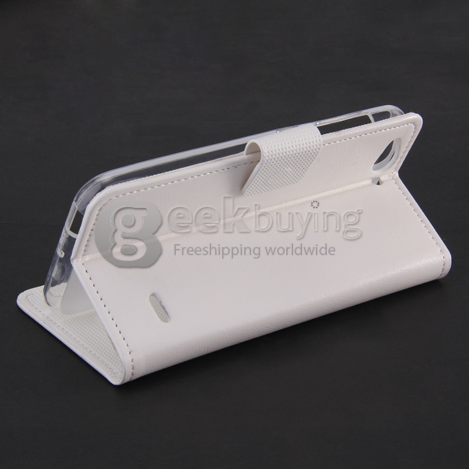 Protective PU Leather Case Hard Case Cover with for ZTE Blade S6 Q7 5.5inch - White