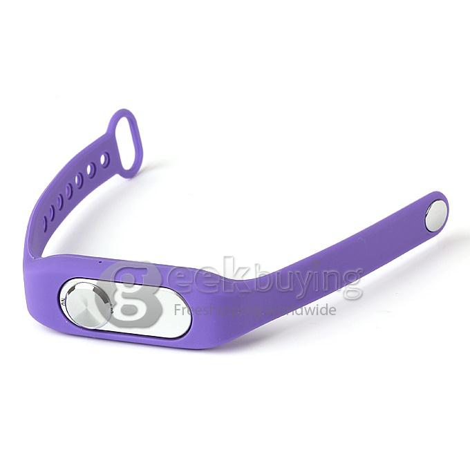 WR-06 Wearable Wristband Bracelet 4GB 70H Digital Voice Recorder Wrist Band WAV Recording Format - Purple
