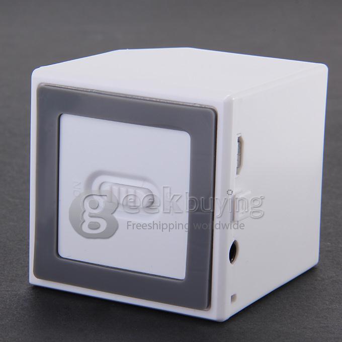 Mini Wireless BT3.0+EDR Protable Square Audio Box Bluetooth Subwoofer Magic Cube Speaker - White