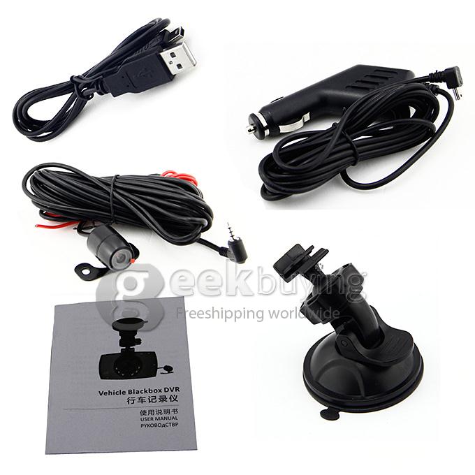 Blackview G30B 2.7 inch 1080P FHD Car DVR Dashcam Video Recorder 140 Degree Wide Angle Lens with Rear View Camera - Black