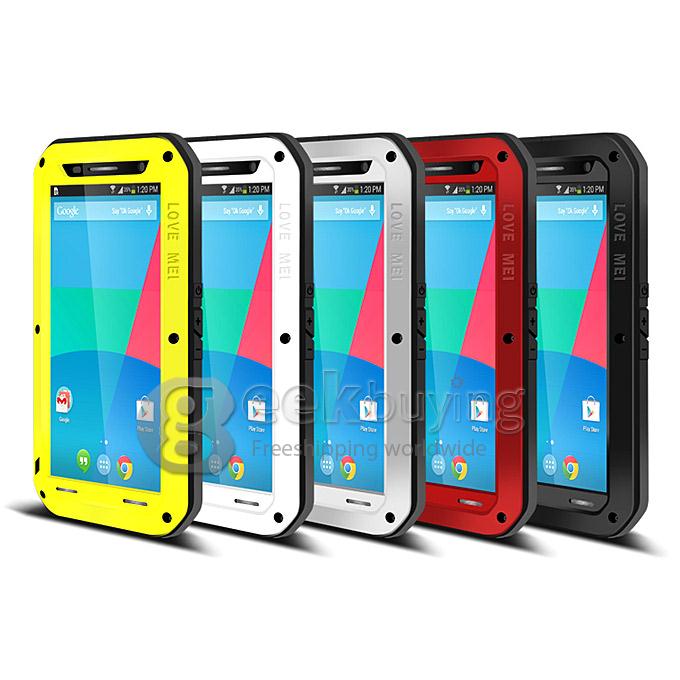 [Spain Stock] LOVE MEI Powerful Dirt/Shockproof Protective Case With Corning Gorilla Glass For Google Nexus 6 - Black