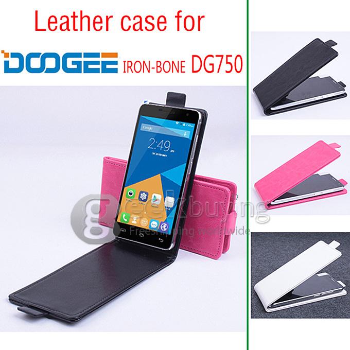 Protective Hard Cover Flip Stand Leather Case for DOOGEE IRON-BONE DG750 -White