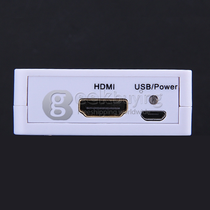 High Bandwidth HD 1080P Mini HDMI  to VGA /Audio Converter Box - White