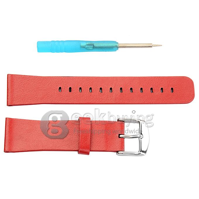 Genuine Leather Classic Buckle Watch Straps Wrist Band For Apple Watch 38mm - Red