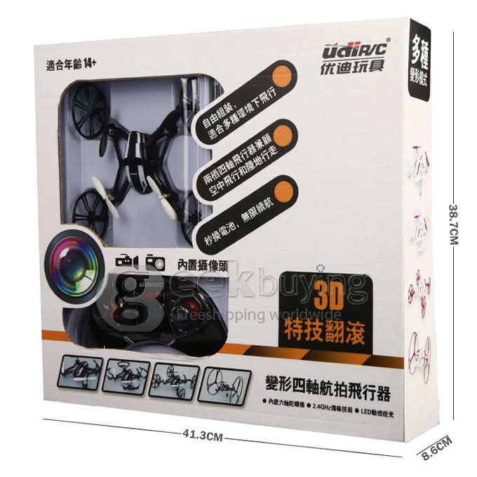 UDI U941 UFO 2.4G 6 Axis Gyro RC Quadcopter with 2.0MP Camera LED Lights - Black