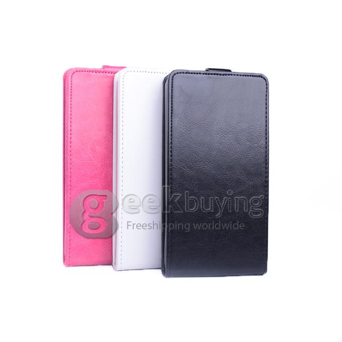 Protective Hard Cover Flip Stand Leather Case for Elephone P5000 -White