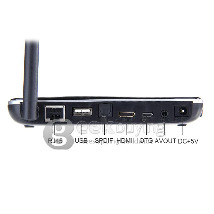CS918G Plus Amlogic S805 Quad Core Android4.4 TV Box 1G 8G LAN WIFI 802.11b/g/n BT4.0 HDMI Miracast/DLNA 1080P - Black
