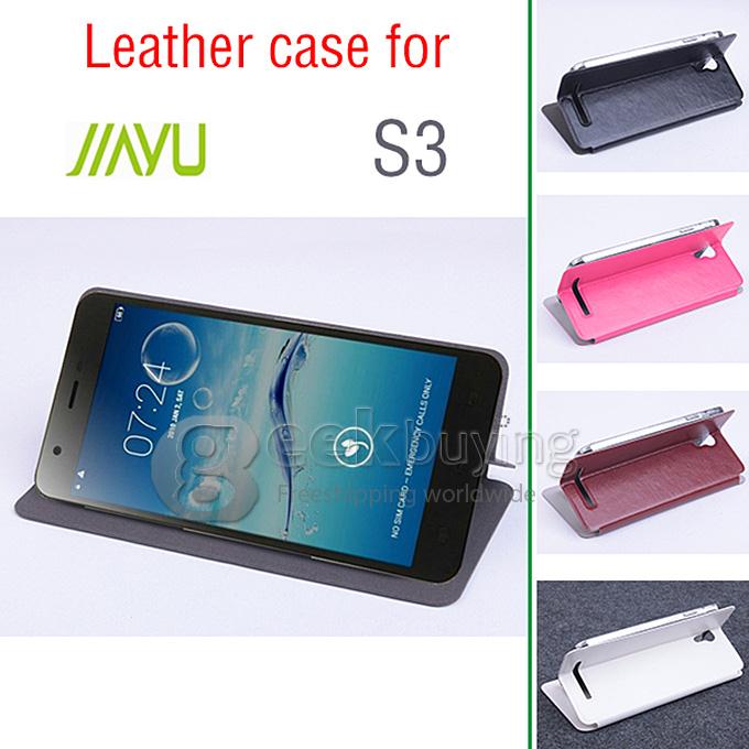 Brand New Protective PU Leather Hard Case Cover Shell for JIAYU S3 - Black