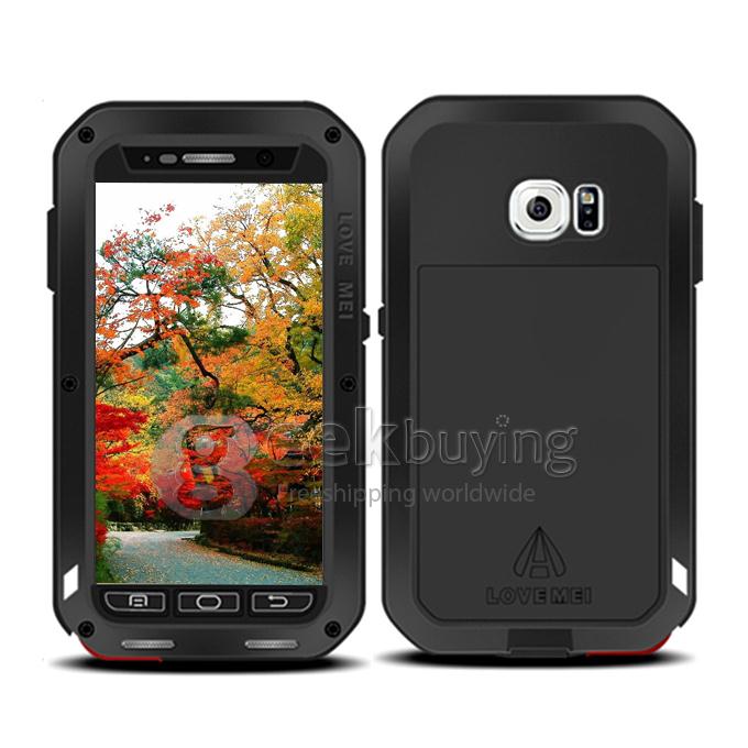 LOVE MEI Powerful Dirt/Shockproof Protective Case With Corning Gorilla Glass For Galaxy S6 G9200 - Black