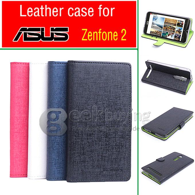 Protective PU Leather Case Hard Case Cover with for ASUS Zenfone 2 5.5inch - White