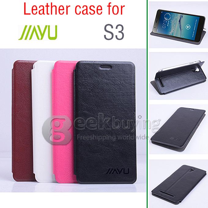 Brand New Protective PU Leather Hard Case Cover Shell for JIAYU S3 - Black