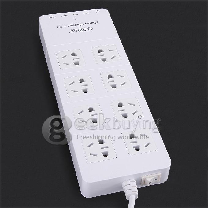 Multi-Functional ORICO TPC-8A4U 8 Ports Anti-Surge Socket with 4 Ports USB Expansion Power Strip (US Plug) - White