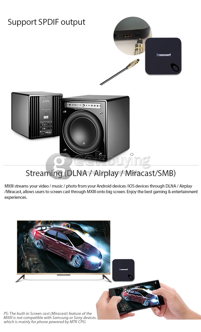 Tronsmart MXIII Android 4.4.2 TV Box Amlogic S802 Quad Core 2G/8G HDMI BT4.0 2.4G/5G 802.11a/b/g/n LAN XBMC OTG