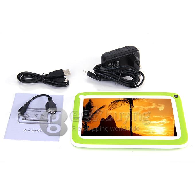 R70FC 7 Inch Android 4.4 Children Tablet PC Rockchip RK2926 Cortex-A9 1.0GHz 512MB/4GB Dual Cameras BT OTG - Green