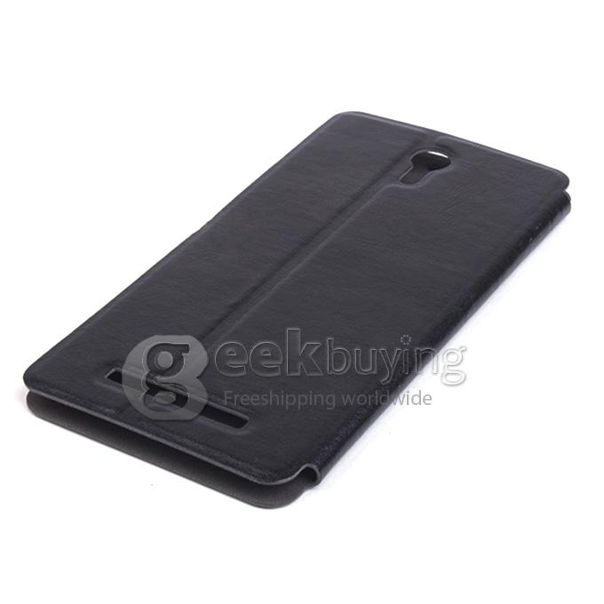 Brand New Protective PU Leather Hard Case Cover Shell for JIAYU S3 - Black