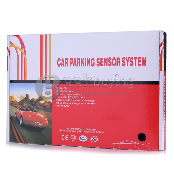 Hot Sale Weatherproof  Voice Warning Car Reversing Set w/4 Parking Sensors&Rearview Camera &7 inch TFT LCD Screen Rearview Mirror