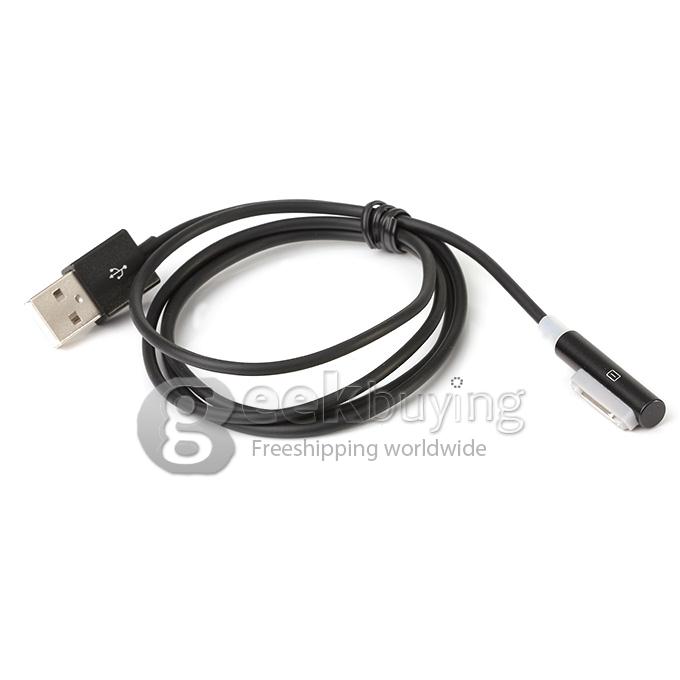 Magnetic Aluminum Metal LED USB Charger Cable For Sony Xperia Z1 Z2 Z3 Compact - Black