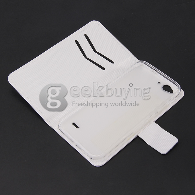 Protective PU Leather Case Hard Case Cover with for ZTE Blade S6 Q7 5.5inch - White