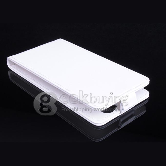 Protective Hard Cover Flip Stand Leather Case for Elephone P5000 -White