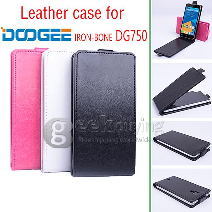 Protective Hard Cover Flip Stand Leather Case for DOOGEE IRON-BONE DG750 -White
