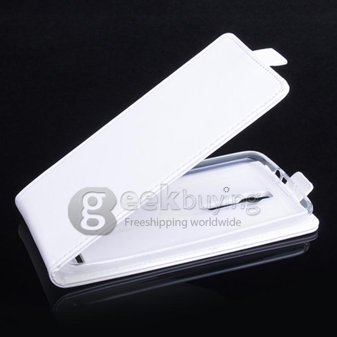 Protective Hard Cover Flip Stand Leather Case for ASUS Zenfone 2 5.5inch - White