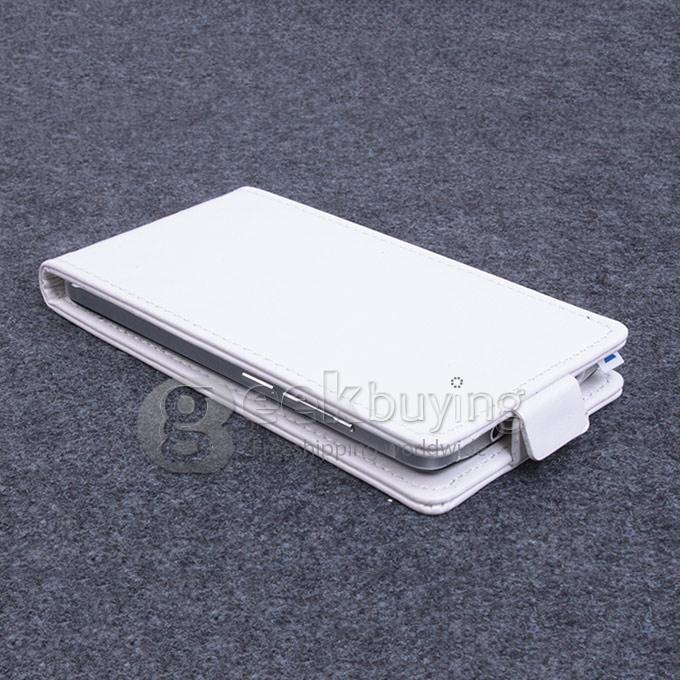 Protective Hard Cover Flip Stand Leather Case for DOOGEE IRON-BONE DG750 -White